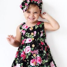 Платье с цветочным рисунком для маленьких девочек; праздничное платье на день рождения, свадьбу; Детские торжественные платья для девочек; сарафан; одежда 2024 - купить недорого