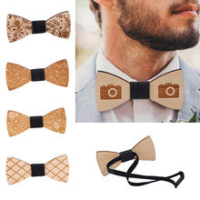 Fashion Original Wooden Bow Tiet Gentleman Groom wooden necktie Butterfly Wedding Party Bow Ties Butterfly Wooden Tie For Man 2024 - buy cheap