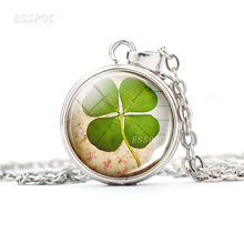 Fashion Crystal Glass Clover Necklace Shamrock Charm SilverColour Chain Pendant Necklace Women Lucky Wish Locket Jewelry Gifts 2024 - buy cheap