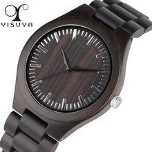 Business Wooden Watches for Man Minimalist Analog Quartz Bamboo Wrist Watch for Men Simple Ebony Bracelet Clasp Watch for Teen 2024 - buy cheap