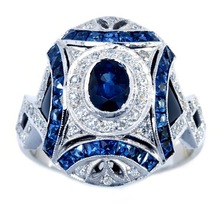 Классические кольца с синим цирконием для женщин, ослепляющее кольцо с полным сверлом, белое кольцо для свадьбы, помолвки, кольцо для подарка любви 2024 - купить недорого