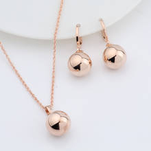 Irina New Arrivals 585 Rose Gold Color Spherical Ball Geometric  Dangle Earrings Set  Women Wedding Party Exquisite Jewelry Set 2024 - buy cheap