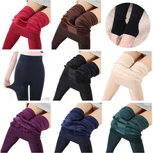 Women Velvet Fleece Winter Under Trousers Stretchy Leggings Warm Ladies Fleece Lined Slim Thermal Leggings 2024 - buy cheap