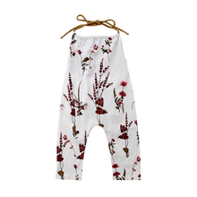 Комбинезон без рукавов с цветочным принтом для новорожденных девочек, белый модный пляжный костюм, лето 2019 2024 - купить недорого