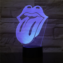 3D Led Night Light Usb Visual Lip Tongue Modelling Touch Desk Lamp Kids Bedroom Music Home Decor Lighting Fixture Gifts 2469 2024 - buy cheap