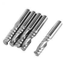5pcs/set 6mm Flute Tungsten Carbide Single Flute End Milling Cutter Spiral Cutters CNC Bits Cutting Tools For PVC 2019 new style 2024 - buy cheap
