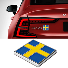 Metal Chrome 3D Emblem Car Decor Sticker Swedish Flag Badge Creative For Volvo S80 V40 S90 XC60 Body Tail Trunk Car Styling 2024 - buy cheap