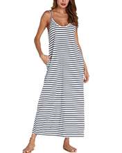 Women Stripe Dresses ZANZEA 2020 Summer Casual Loose Sexy V-Neck Backless Sundress Sleeveless Beach Bohemian Dress Plus Size 2XL 2024 - buy cheap