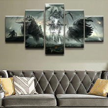 Marco decorativo para sala de estar, lienzo para pared, pintura de demonio Grim Reaper Knight, póster abstracto de alta definición, 5 piezas 2024 - compra barato