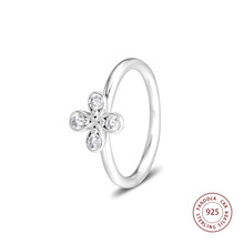 Anillo de plata de ley 100% 925 con flor de cuatro pétalos, anillos de compromiso de boda para mujer, aretes, joyería, pendientes 2024 - compra barato