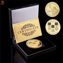 Eua monumento nacional novidade estátua da liberdade em deus nós confiamos ouro token desafio moeda coleção presente com luxo caixa 2024 - compre barato