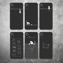 Lovebay caso de telefone para o iphone 11 6s 7 8 plus x xr xs 11pro max 5 5S dos desenhos animados gato engraçado macio tpu para iphone 11 capa de telefone 2024 - compre barato