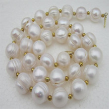 10-11 мм Белое жемчужное ожерелье в стиле барокко 18 дюймов модное очаровательное ювелирное изделие ручной работы для вечеринки завораживающий свадебный подарок женский шик 2024 - купить недорого