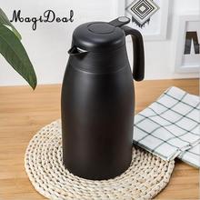 MagiDeal-botella de agua de acero inoxidable, jarra de té con tapa, negra/blanca/dorada, 2L 2024 - compra barato