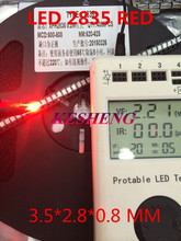 Chip de diodo emisor de luz de alto brillo, LED rojo SMD 2835 de 12-20LM, 0,2 W, 620-625NM, PLCC-2, 60Ma, SMD/SMT 3528, rojo, 500 piezas 2024 - compra barato