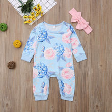 Macacão floral para bebês recém-nascidos, conjunto de roupas de princesa para meninas de 0-24 meses 2024 - compre barato