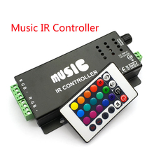 Controlador do ir DC12-24V 24 teclas de música controlador remoto ir rgb som sensível para 5050 3528 led strip luz l