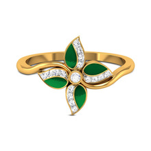 Huitan Vintage Lucky Ring with Four Leaves Clover Design Clear CZ Bezel Setting Fashion Cocktail Party Rings for Women Size 6-10 2024 - buy cheap