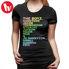 Camiseta de The Boyz Kpop para mujer, Camiseta con estampado del KPOP, camiseta de talla grande para mujer, camiseta de manga corta informal naranja Simple para mujer 2024 - compra barato