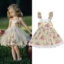 Princess Kids Girls Dress Sleeveless Backless Floral Tutu Formal Pageant Party Dresses Sundress Clothes 2024 - buy cheap