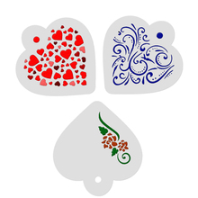 3PCS Valentine's Day Heart Fondant Decorating Love Cake Stencil Wedding Decoration Cupcake Template Mold Baking Tools 2024 - buy cheap