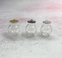 100pcs/lot 20x12mm hollow glass globe with setting mix base cap set orb glass vials pendant glass bottle jewelry pendant decor 2024 - buy cheap