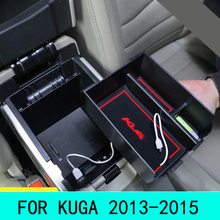 Foal Burning ABS Black Car Central storage armrest box storage box for Ford Ford Kuga Escape 2013 - 2015 Accessories 2024 - buy cheap
