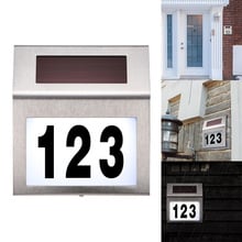 Outdoor Alphanumeric Solar Lighting LED House Number Solar Garden Lamp Decoration Powered Wall Light Doorplate Porch Lights 2024 - buy cheap