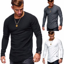 2020 Big Size Cotton Tshirt  Spring Autumn Fashion Mens T-Shirt Homme Male Iong Sleeved O-Neck Patchwork Color Casual Top Tees 2024 - buy cheap