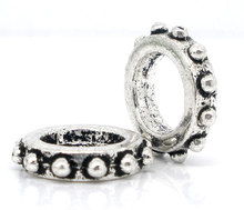 Doreenbeads 30 prata cor irregular anel espaçador contas 13x3mm (b07942), yiwu 2024 - compre barato