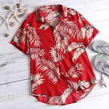 Summer Hawaiian Shirt Men Print Button Short Sleeve Cotton Casual Shirts Camisa Streetwear Fashion Men Seaside Beach Shirt 2019 2024 - buy cheap