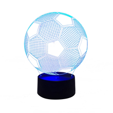USB светодиодный сенсорный ночсветильник в форме футбола, 3D Визуальный ночник для футбола, для вечерние, домашний декор, праздничные подарки 2024 - купить недорого