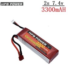 HPB POWER 3300mAh 7.4v Lipo Bettary for Rc Helicopter Car boat Airplane RC toys 7.4v Li-Polymer battery 3300mah 35C 2s battery 2024 - buy cheap