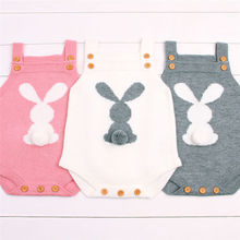 0-24M Newborn Baby Boy Girl Bunny Knitting Wool Bodysuit Easter Jumpsuit Outfit Baby Clothes 2024 - buy cheap