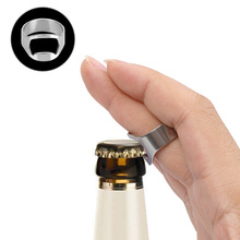 Tampa de garrafa de refrigerante de cerveja acessórios de cozinha ferramentas de barra anel portátil abridor de garrafa de aço inoxidável anel de dedo-forma 2024 - compre barato