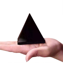 1 шт. 40 мм черный обсидиан Пирамида 100% натуральный кварц для лечения образца украшения дома орнамент повезло принести камни 2024 - купить недорого