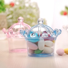 2pcs Crown Shape Plastic Candy Box For Wedding Birthday Party Candy Bar Decoration Supplies Gift Package For Kids 2024 - buy cheap