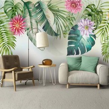 Europa 3d tropic papel de parede flor impressão mural tropical chuva floresta folha para sala estar quarto casa decorativo personalizado 2024 - compre barato