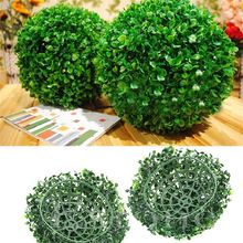 Bola de hierba para plantas artificiales, Bola de plástico verde de 10/15/30cm para el hogar, decoración de fiesta de boda al aire libre 2024 - compra barato