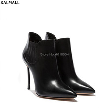 KALMALL/модные женские ботильоны; Цвет черный, серый; женские слипоны с острым носком на высоком каблуке-шпильке; женские модельные ботинки для вечеринок 2024 - купить недорого