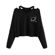 New Autumn Winter Women Sweatshirt Fashion Long Sleeve Black Sweatshirt Tops Ladies Casual Pullover Tops 2024 - buy cheap
