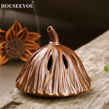 Ceramic Buddha Antique Sandalwood Lotus Coil Incense Burner Aroma Censer Smell Removing Furnace Use In Living Room Teahouse 2024 - buy cheap