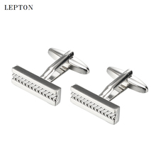 Lepton-gemelos de metal de alta calidad para hombre, mancuernas rectangulares de cadena, Color plateado, simples y clásicas, para negocios 2024 - compra barato