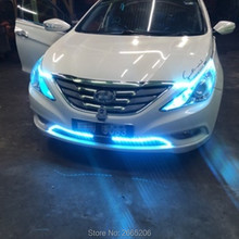 2PCS Car LED Ultrathin Daytime Running Light Signal Light stickers for SsangYong korando kyron rexton rodius actyon accessories 2024 - buy cheap