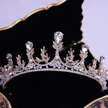 Corona de Oro barroca de la novia, accesorios de princesa para el cabello de la boda, para el cabello que 2024 - compra barato