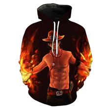Japan anime ONE PIECE hoodie Costume Portgas Sweatshirts   Autumn Men women 3D Printing Jacket Hooded 2024 - buy cheap