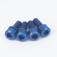 Lote de 4 pernos de cabeza cónica de aleación de titanio, M6 Allen, GR5 TC4, azul, hexagonal Tornillo x 16mm, con arandela para bicicleta 2024 - compra barato