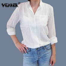 2019 Korean Style Linen White Shirts Womens Tops Cotton Shirt Fashion  Autumn Long Sleeve Blouse Woman Clothes Chemisier Femme 2024 - buy cheap