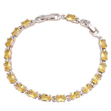 ROLILASON Super supplier Yellow Crystal Shining design Silver charm bracelets Health Nickel Lead free Fashion jewelry TBS753 2024 - buy cheap