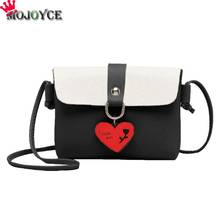 Women Hit Color Sling Messenger Bag Love Heart PU Leather Girls Shoulder Satchel Bags Crossbody Bags for Women 2024 - buy cheap